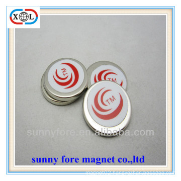 permanent round magnet with colour sticker